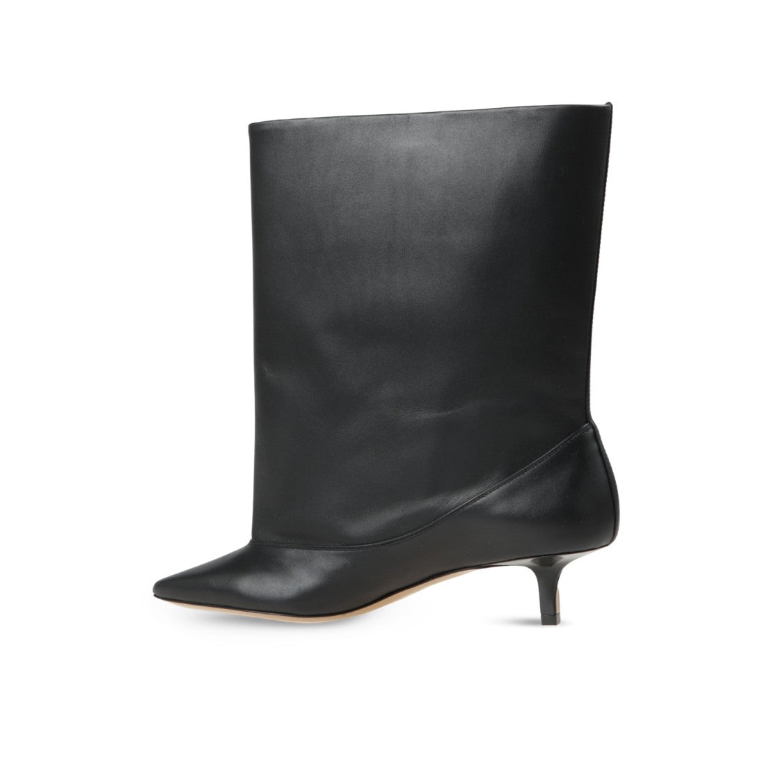 Jacquemus Sleek Smooth Leather Stivali With Woven Heel