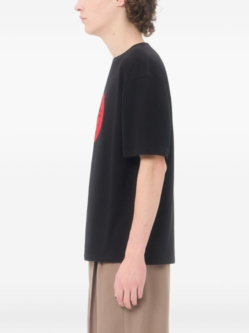 Valentino Garavani Black Cotton Panther Print T-Shirt