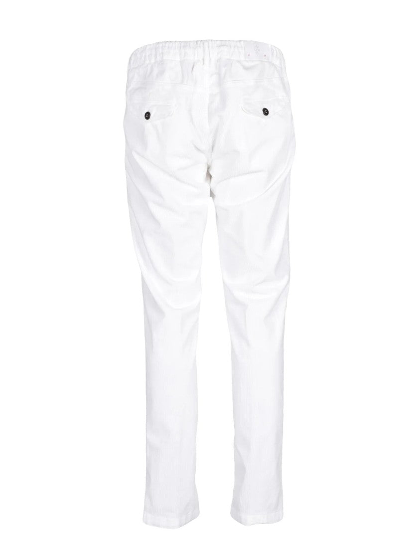 Eleventy Straight-Leg Velvet Trousers With Practical Pockets