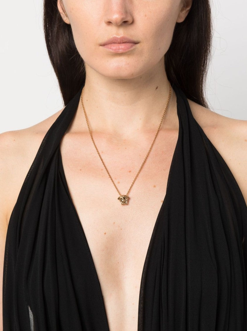 Versace Medusa Head Motif Cable-Link Brass Necklace