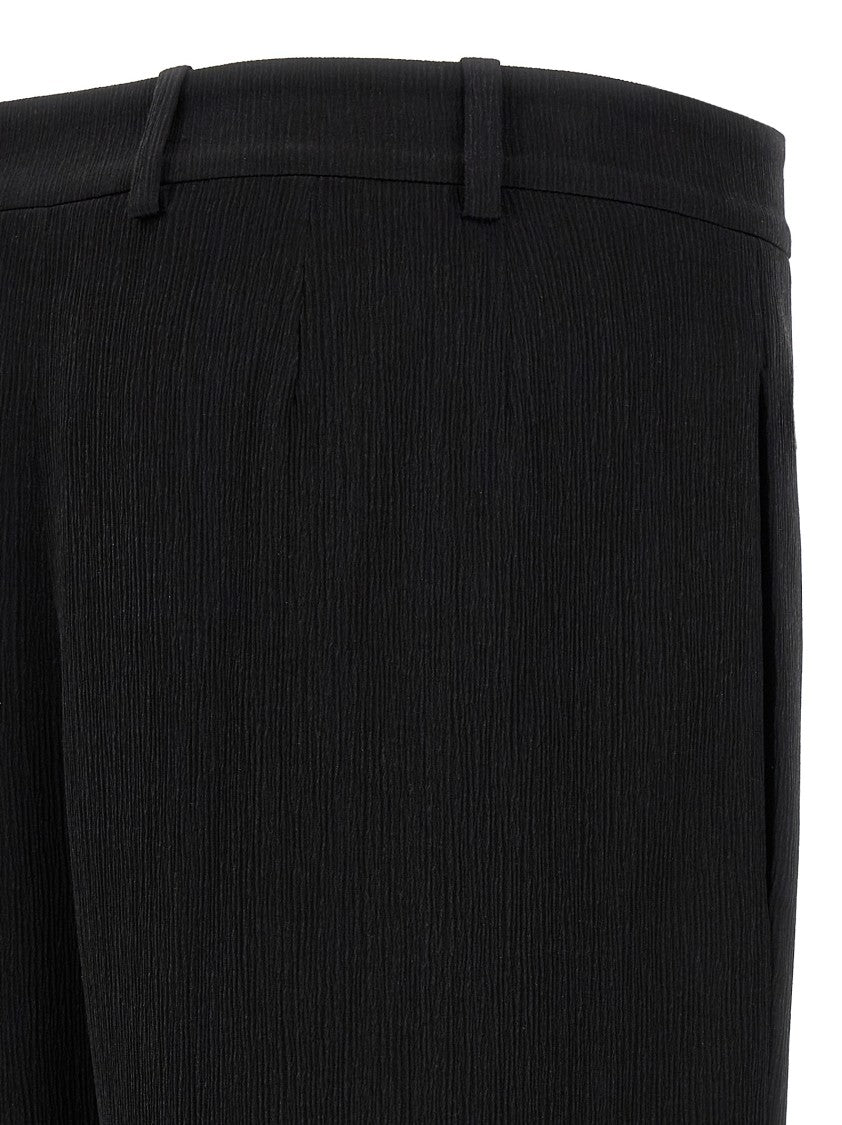 Saint Laurent Low-Waisted Wide Leg Silk Crépon Satin Pants