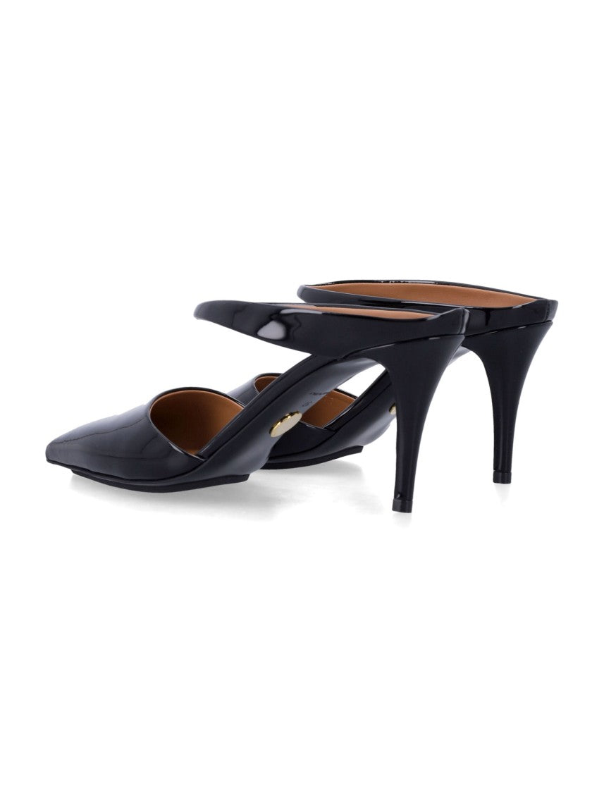 Stella Mccartney Pointed-Toe Mules With Glossy Finish And Double Strap Design