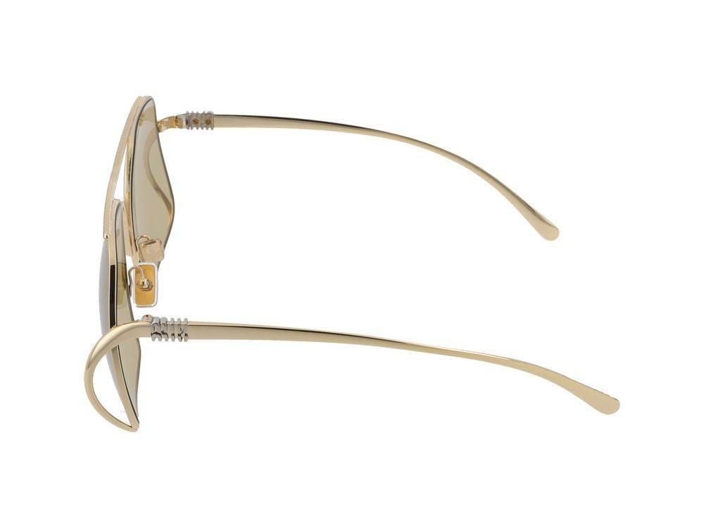 Miu Miu Oversized Double Bridge Gold-Tone Steel Sunglasses