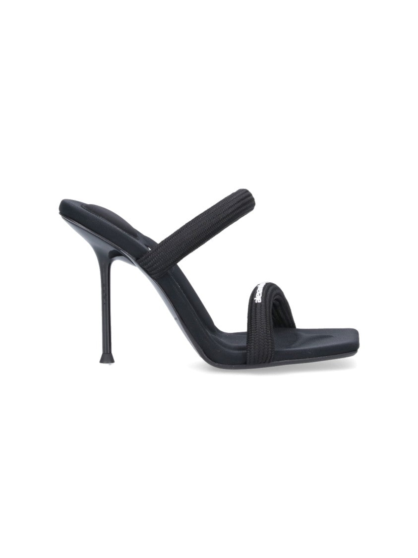 Alexander Wang "Julie" Sandals, In Black Padded Nylon