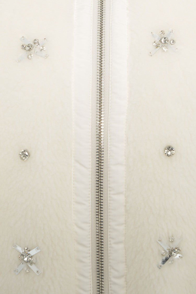 Pinko Faux Fur Jacket With Rhinestones