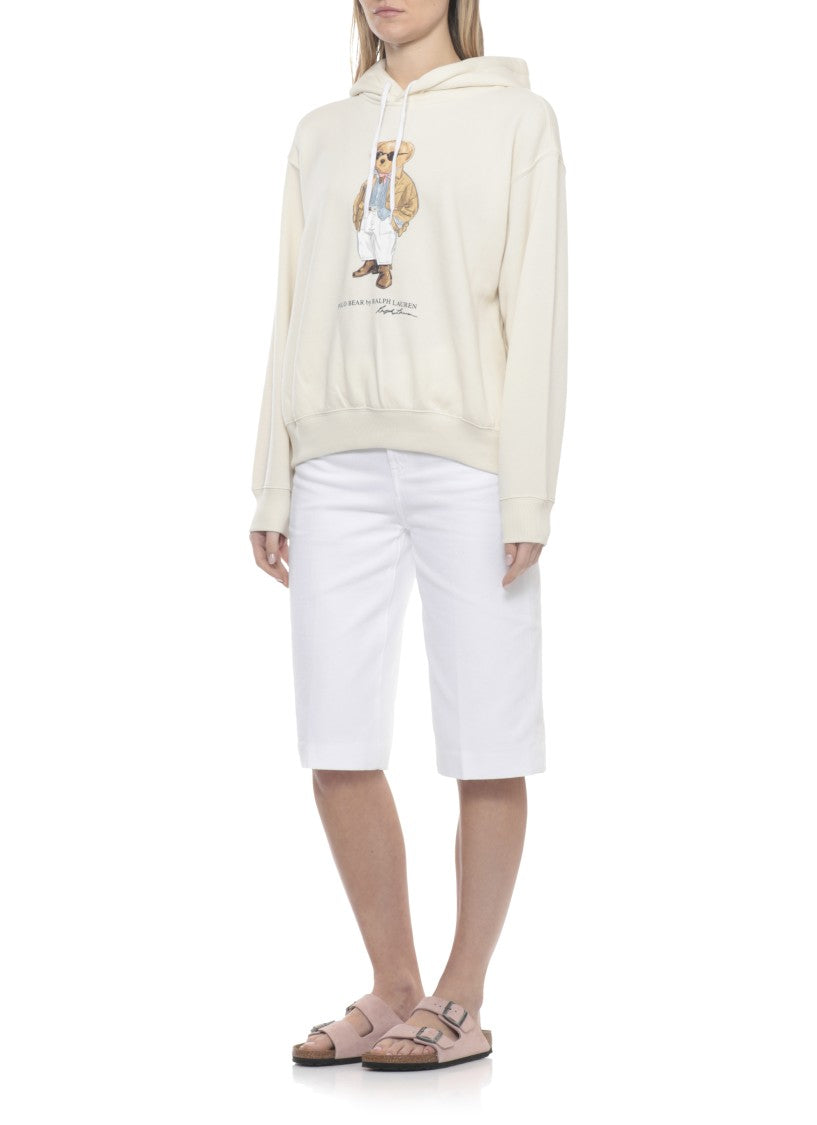 Polo Ralph Lauren Ivory Polo Bear Cotton Hoodie