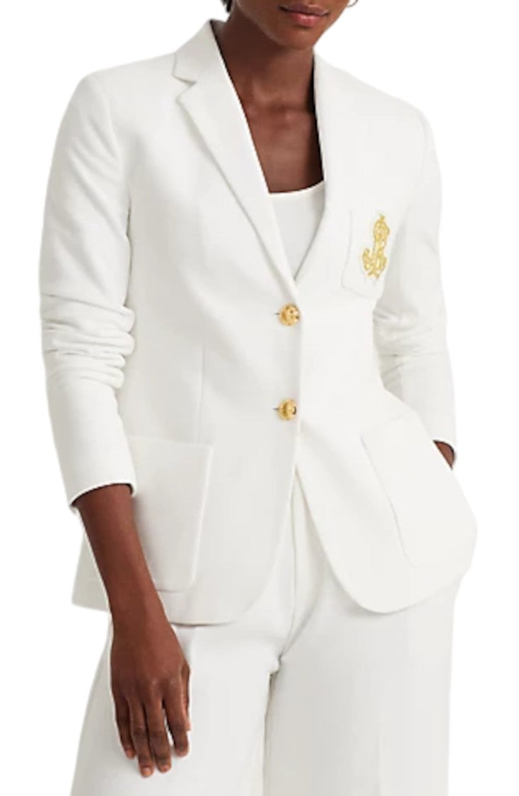 Lauren Ralph Lauren White Sportswear Pique Lined Jacket