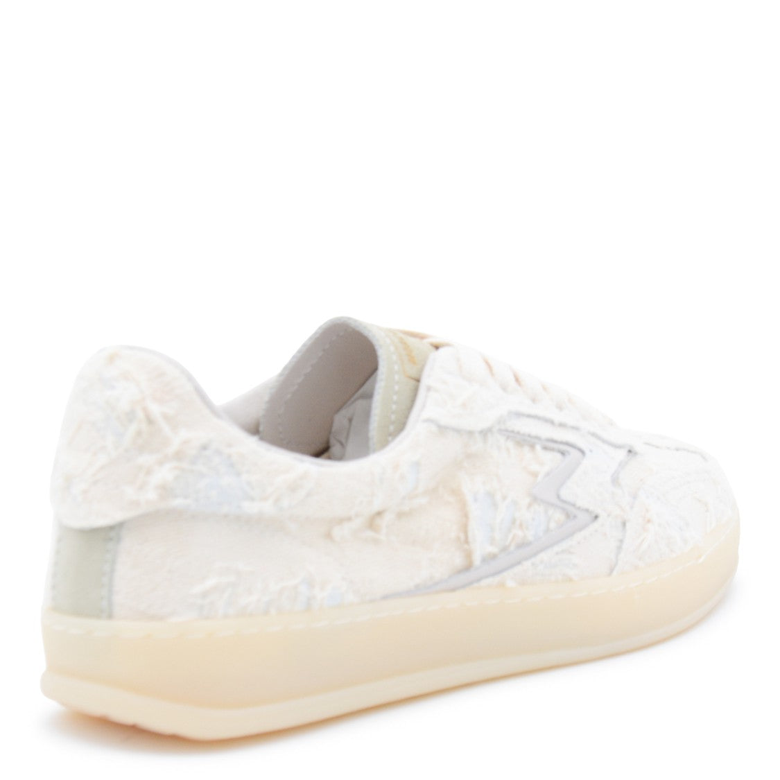 Moaconcept White Sneakers From Moaconcept Featuring Round Toe, Cotton Laces Fastening, Details And Flat Sole.