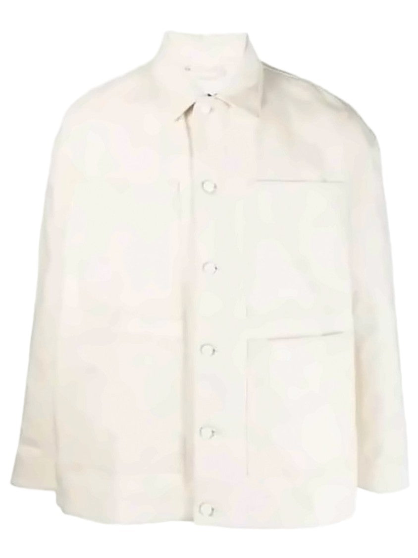 Sunnei Boxy Off-White Denim Jacket With Classic Collar