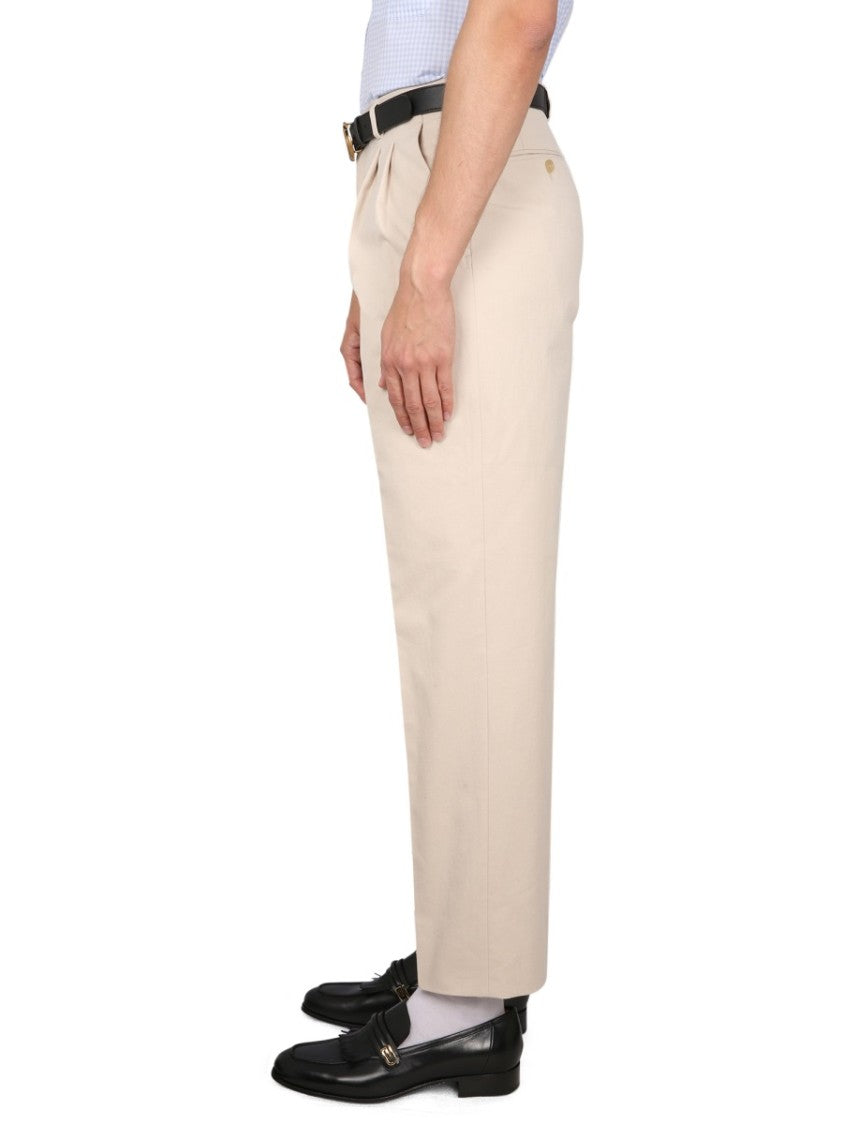 Gucci Embroidered Cotton Pants With Zippered Tab