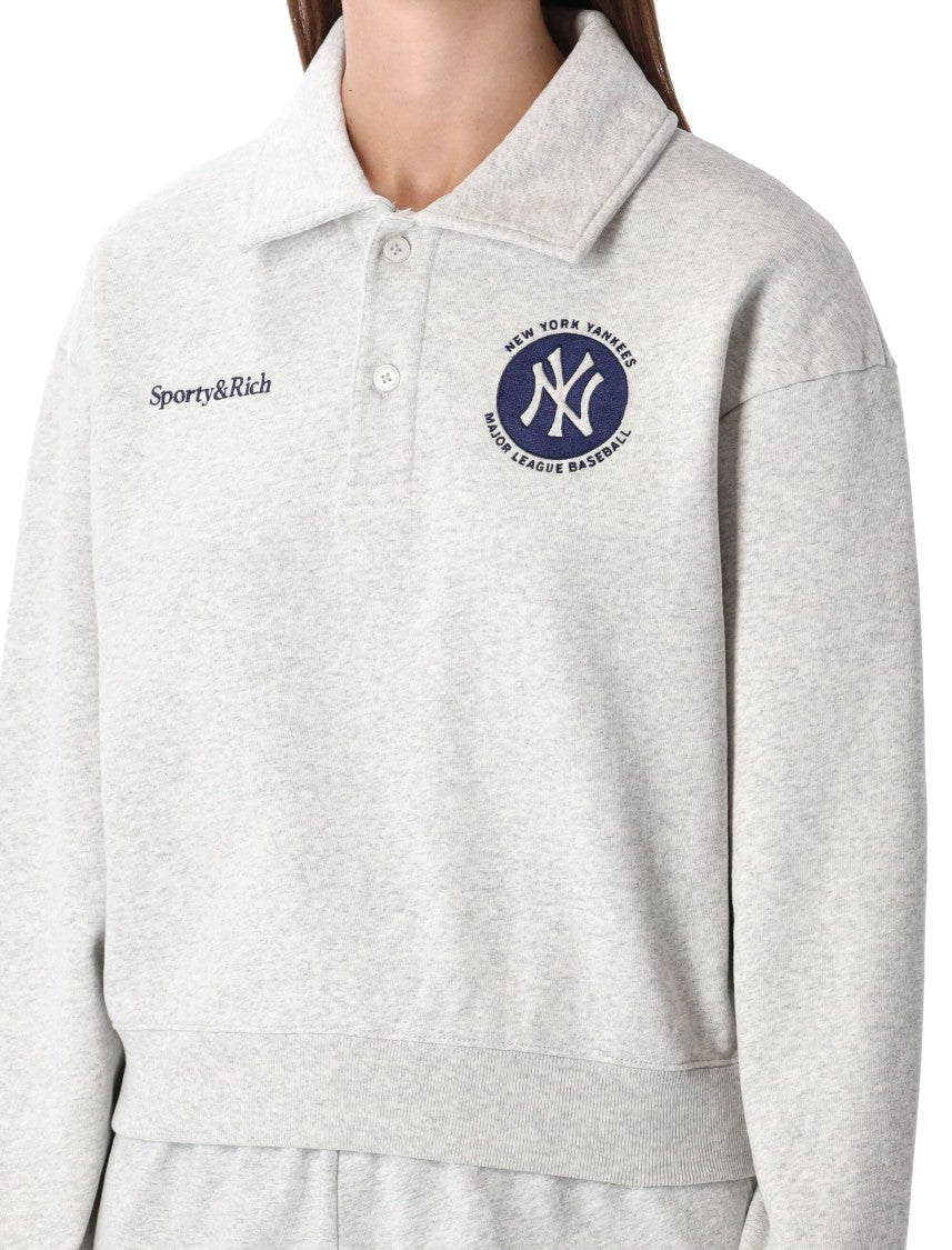 Sporty And Rich Major League Cropped Cotton Polo