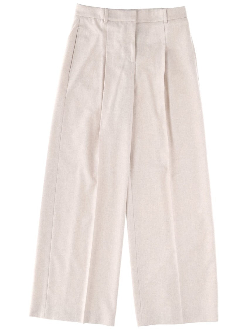 Boss Wide-Leg Tiana Recycled Wool-Blend Pants