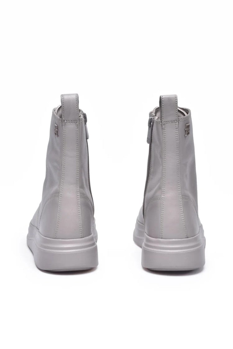 Tommy Hilfiger Light Grey Leather Rubber Women's Zip Boot