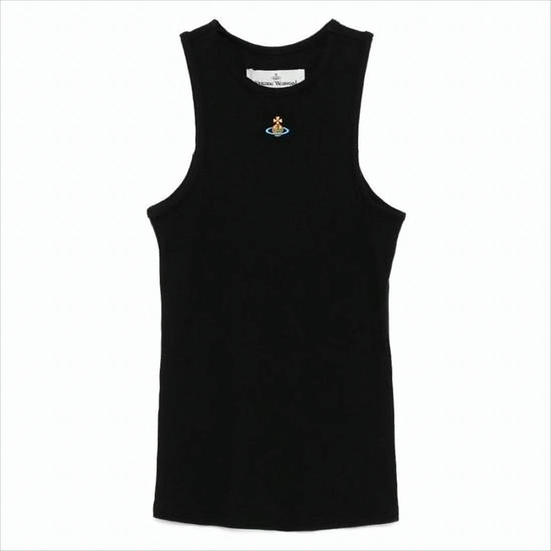 Vivienne Westwood Fitted Black Sleeveless Top With High Neckline
