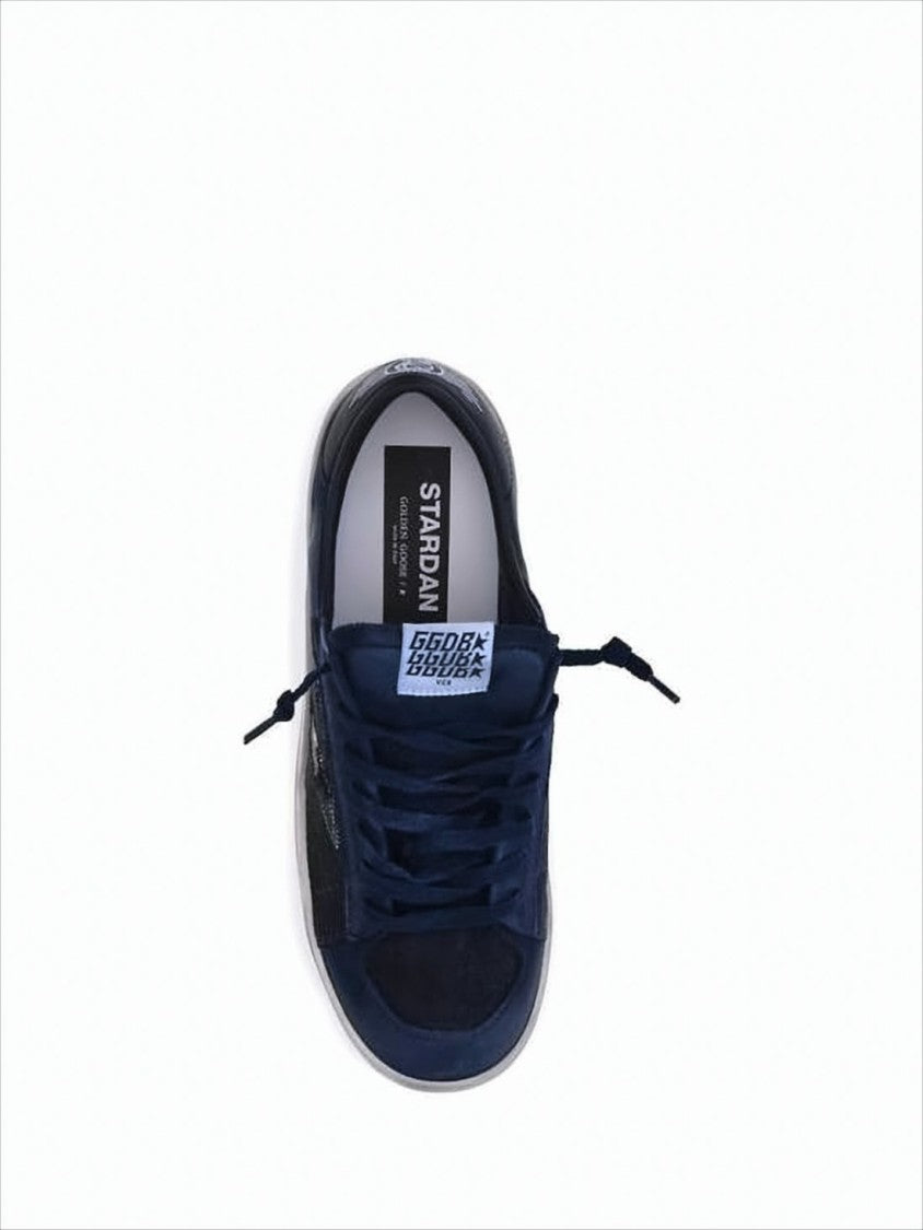 Golden Goose Low-Top Blue Sneakers With Mixed Materials