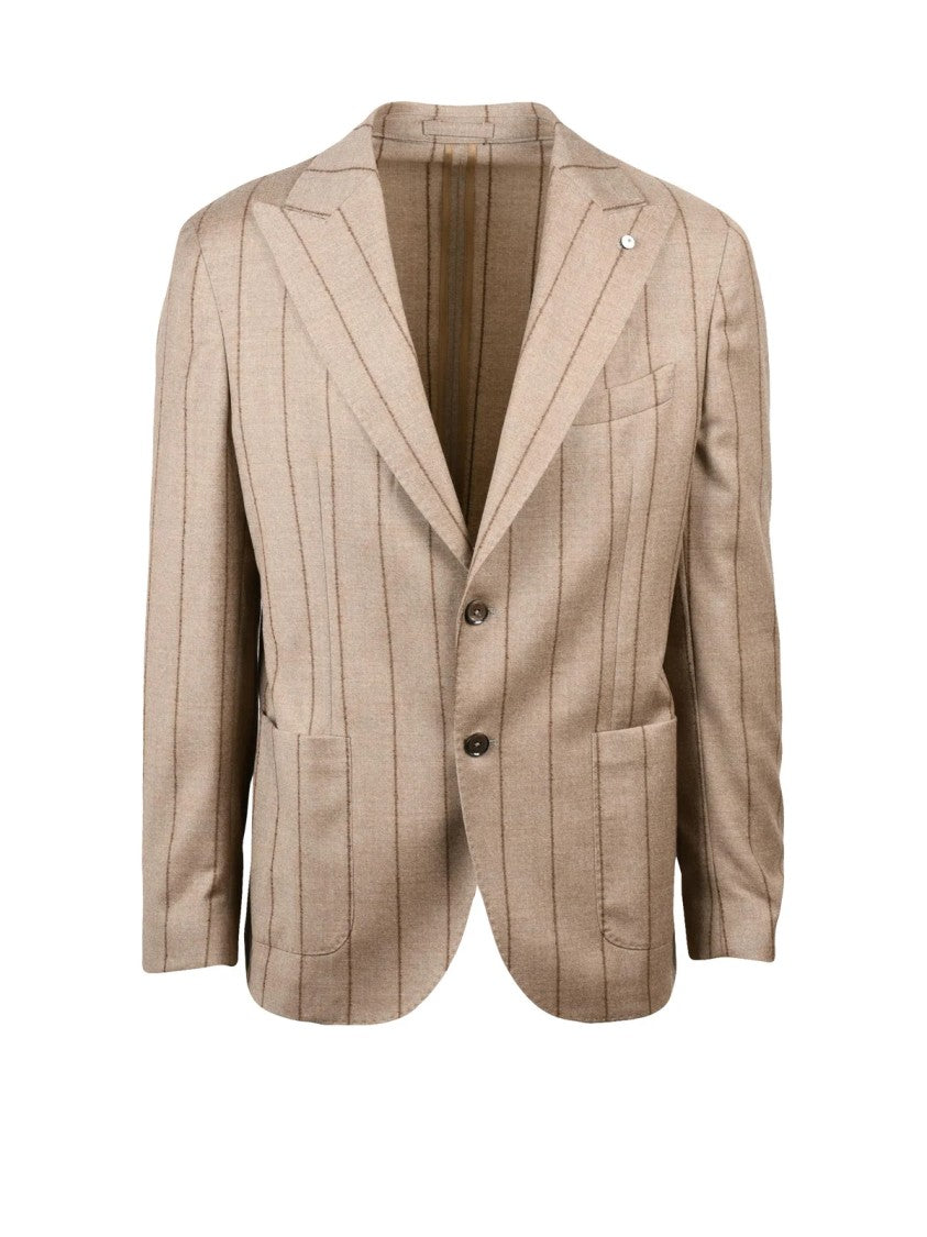 L.B.M. 1911 Rounded Mid-Season Jacket In Soft Brown Virgin Wool Blend