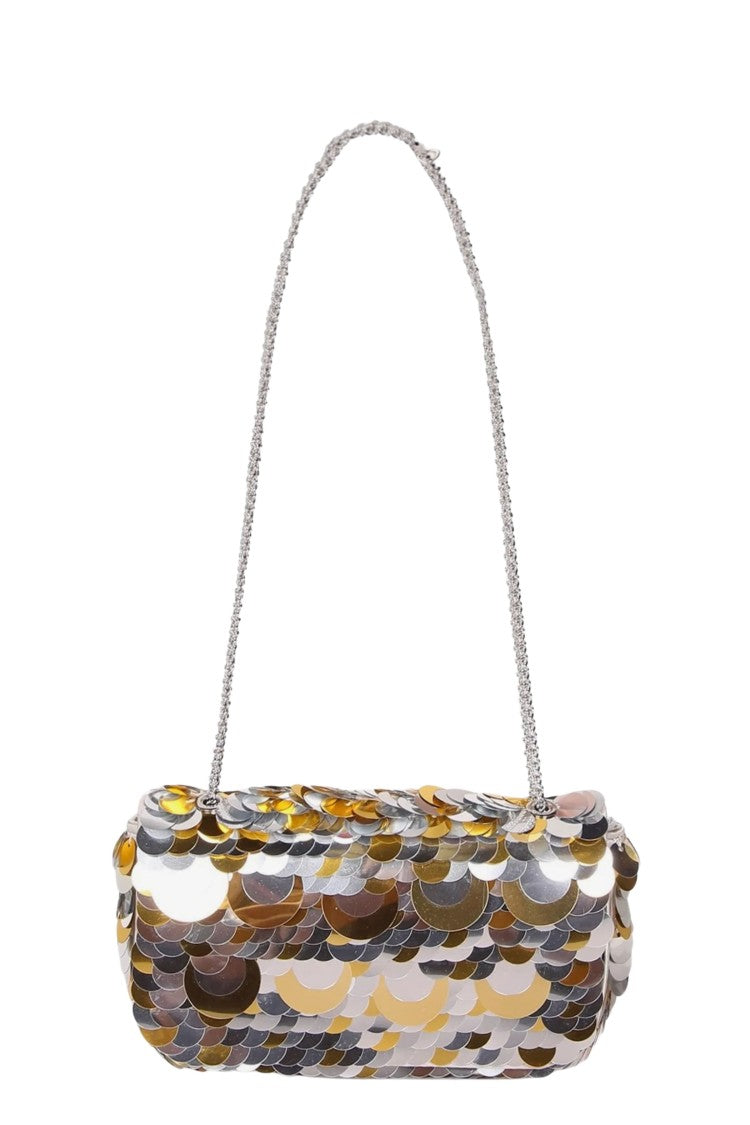 Rabanne Mini Leather Shoulder Bag With Two-Tone Reflective Design