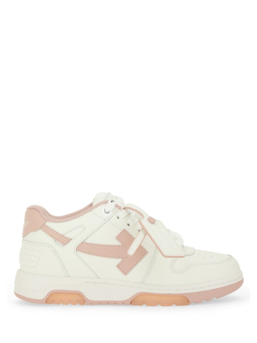 Off-White White Out Of Office Pink Arrow Leather Sneakers