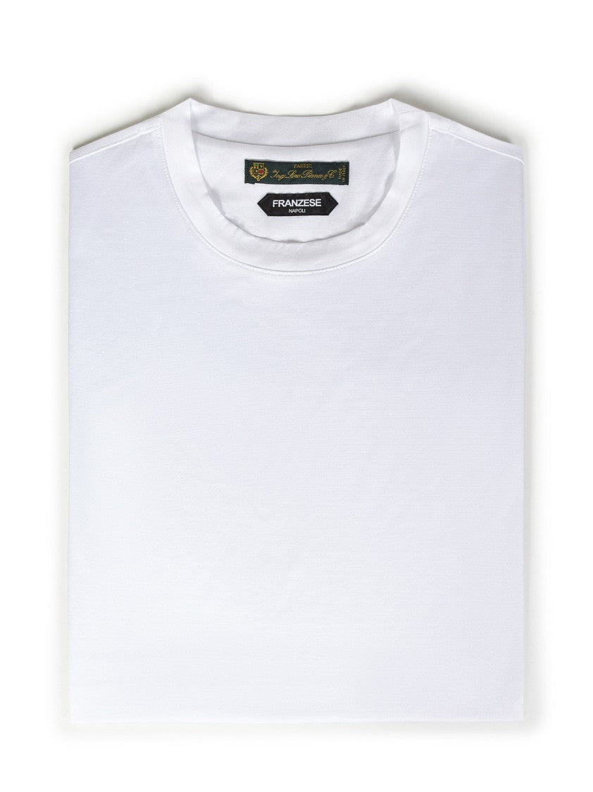 Franzese Collection Tailored White T-Shirt With Cotton Composition