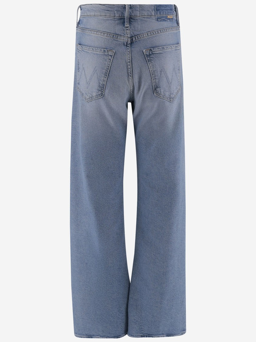 Mother Lasso Sneak Jeans In Combined Cotton Stretch