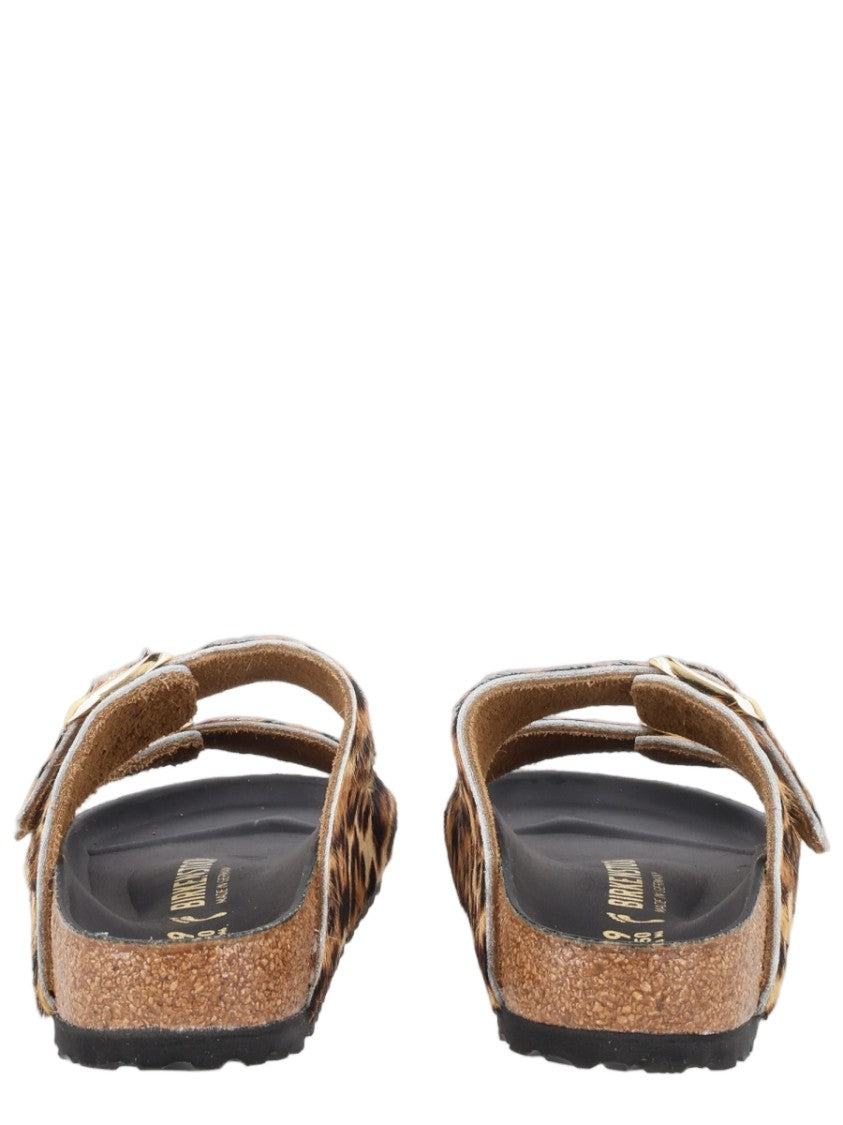 Birkenstock Multicolour Animal Print Gold Buckle Sandals