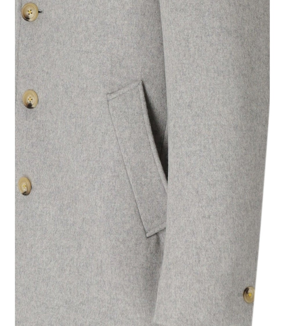 Manuel Ritz Grey Single-Breasted Coat