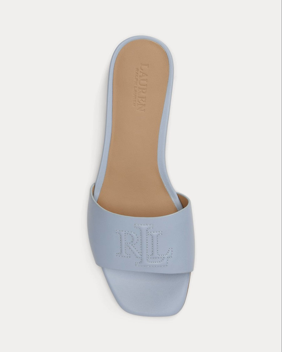Lauren Ralph Lauren Slide Sandal With Wide Strap And Embossed Initials