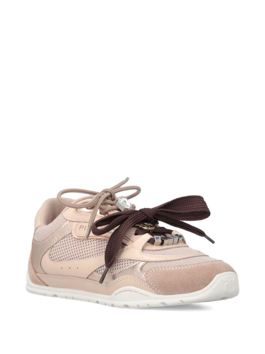 Pinko Low-Top Pink Sneakers With Metallic Accents