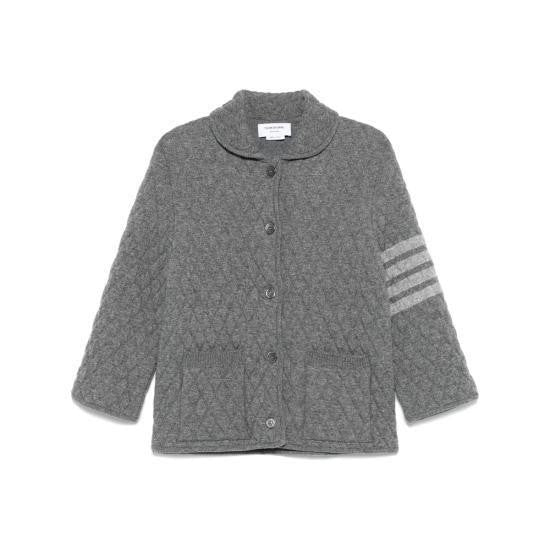 Thom Browne Polo Collar Work Jacket W/Tonal 4 Bar Stripe
