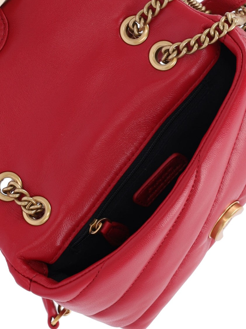 Pinko Red Love Puff Calfskin Shoulder Bag