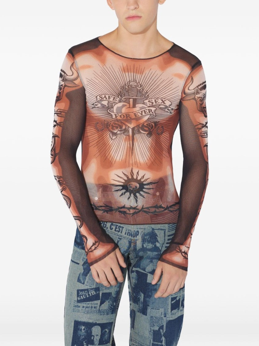 Jean Paul Gaultier Multicolour Silk And Nylon Halter Top
