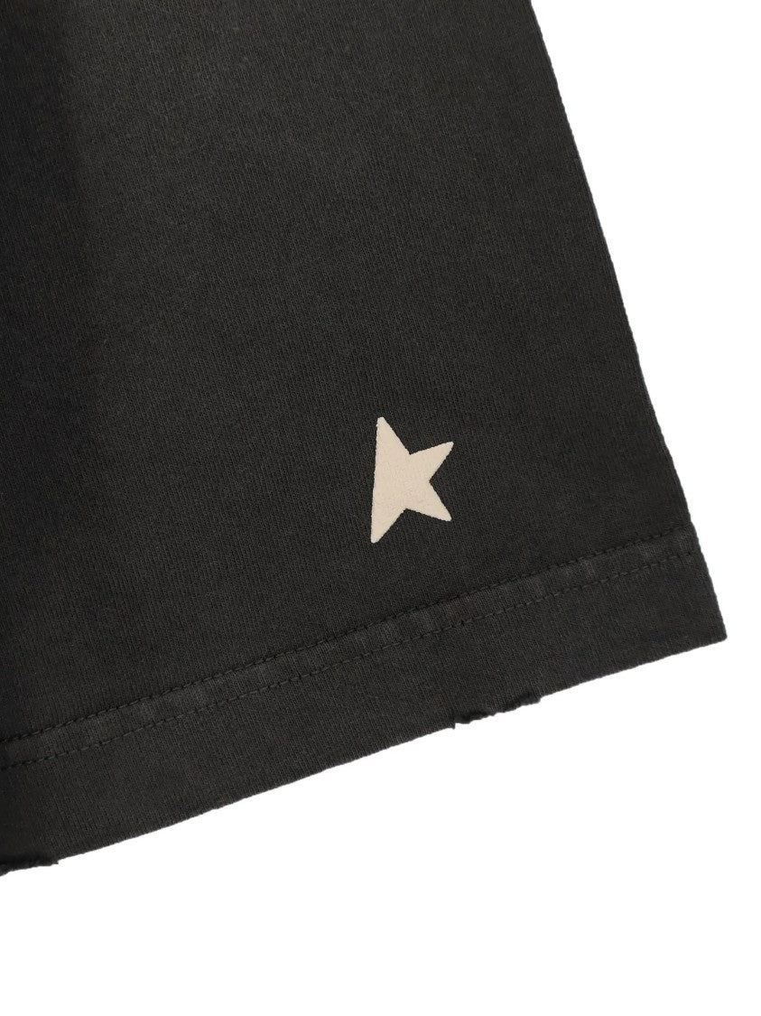 Golden Goose Faded Black Cotton Star Relaxed-Fit T-Shirt