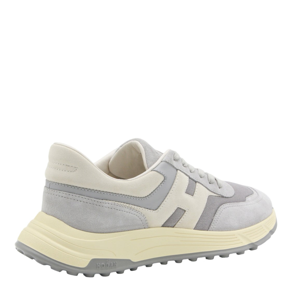 Hogan Layered Grey Suede And Mesh Sneakers