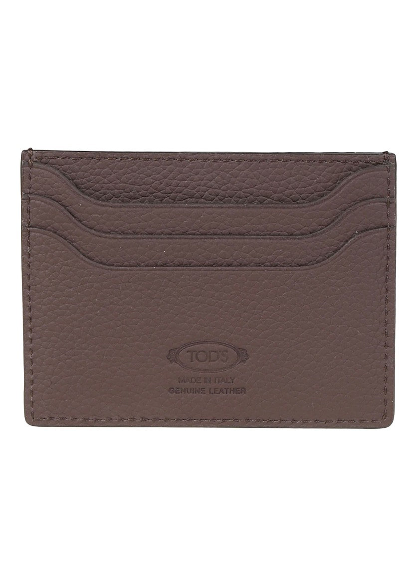 Tod's Tsy Rectangular Textured Calf Leather Cardholder