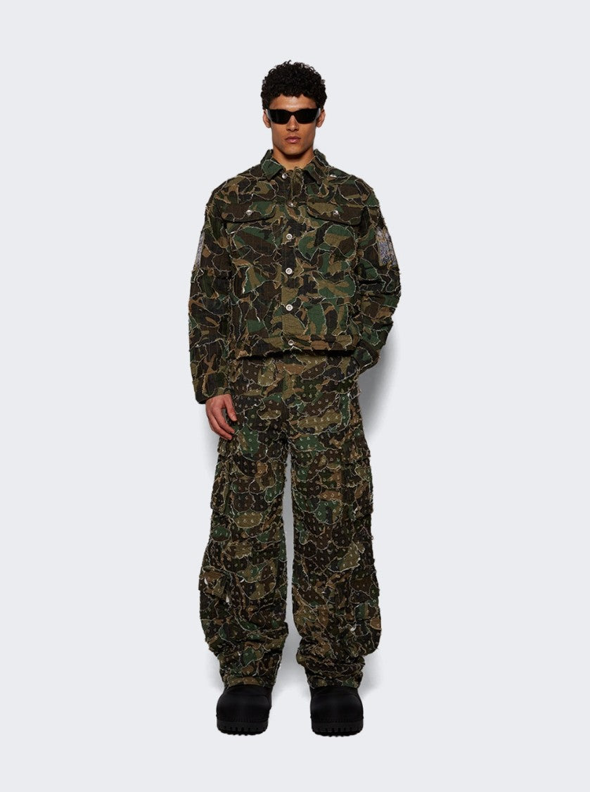 Who Decides War Camo Trucker Jacket - Olive