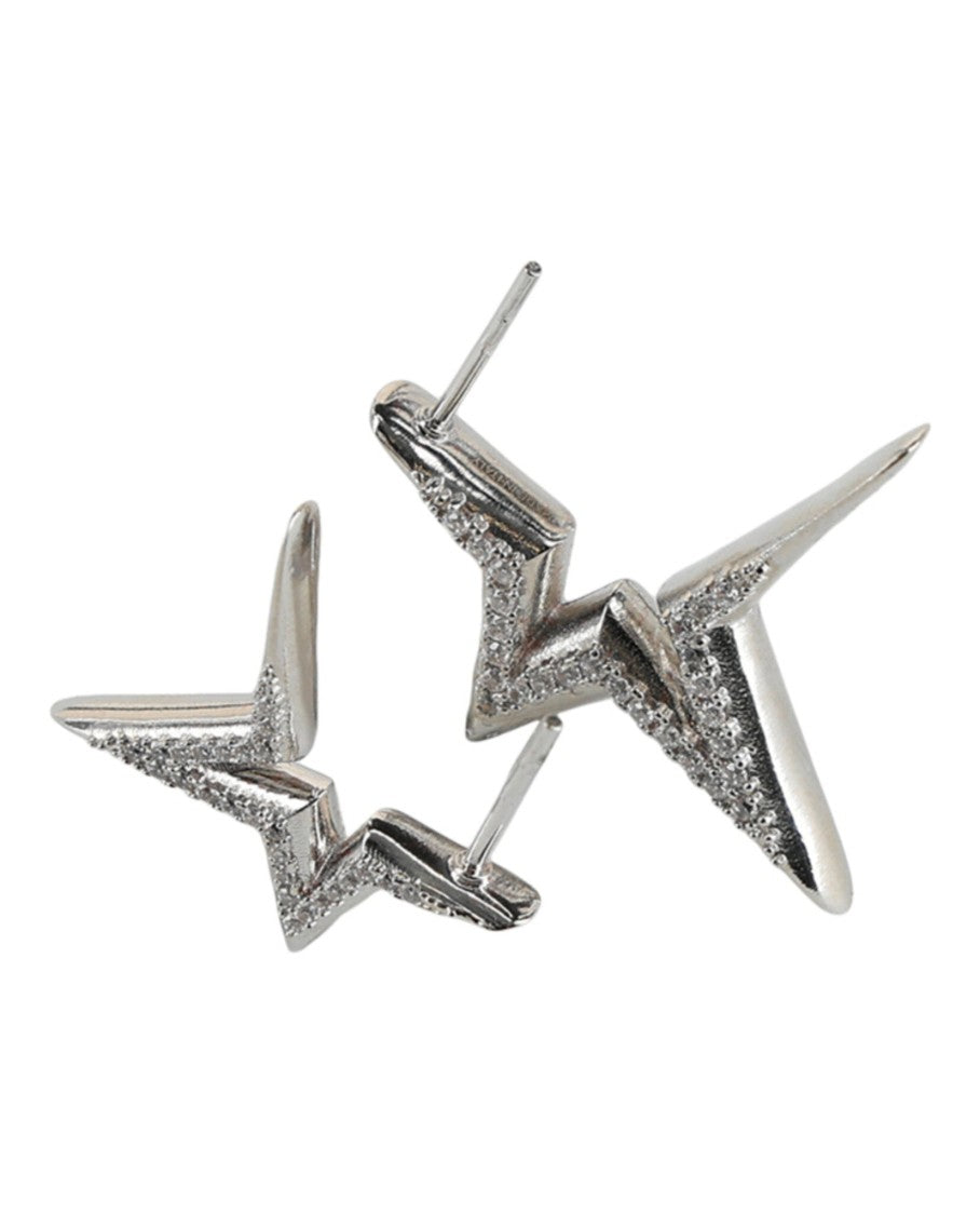 Ferragamo Crystal-Embellished Asymmetrical Star Earrings