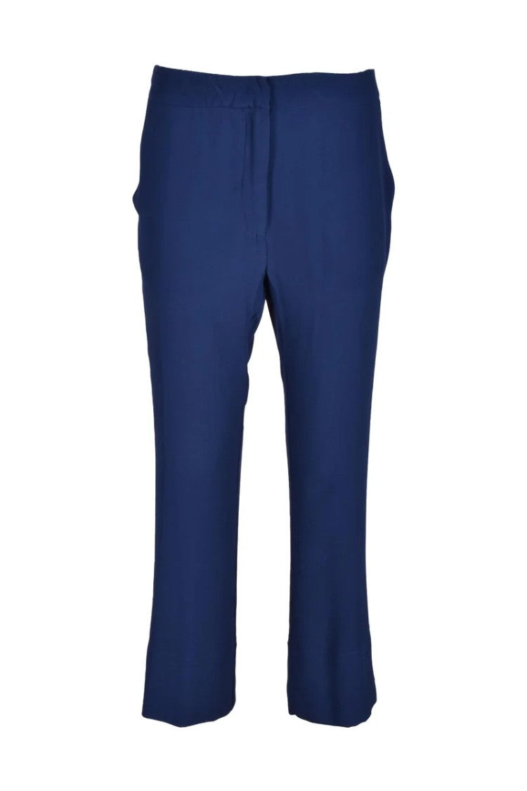Semi Couture Trousers Silk Acetate Blue