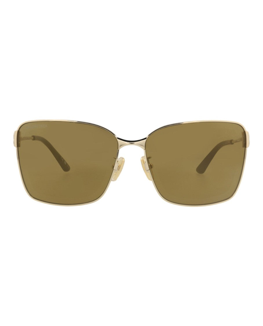Balenciaga Square-Frame Metal Sunglasses