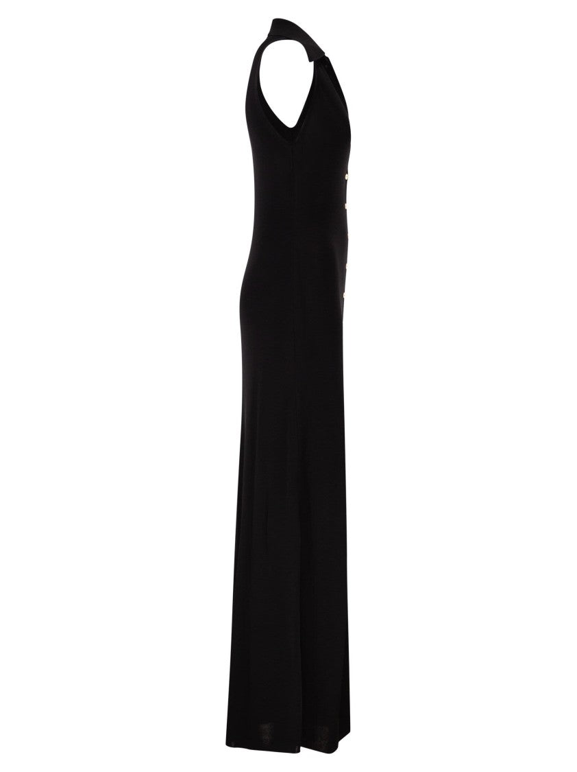 Elisabetta Franchi Viscose Knit Dress With Distinctive Chain Detail