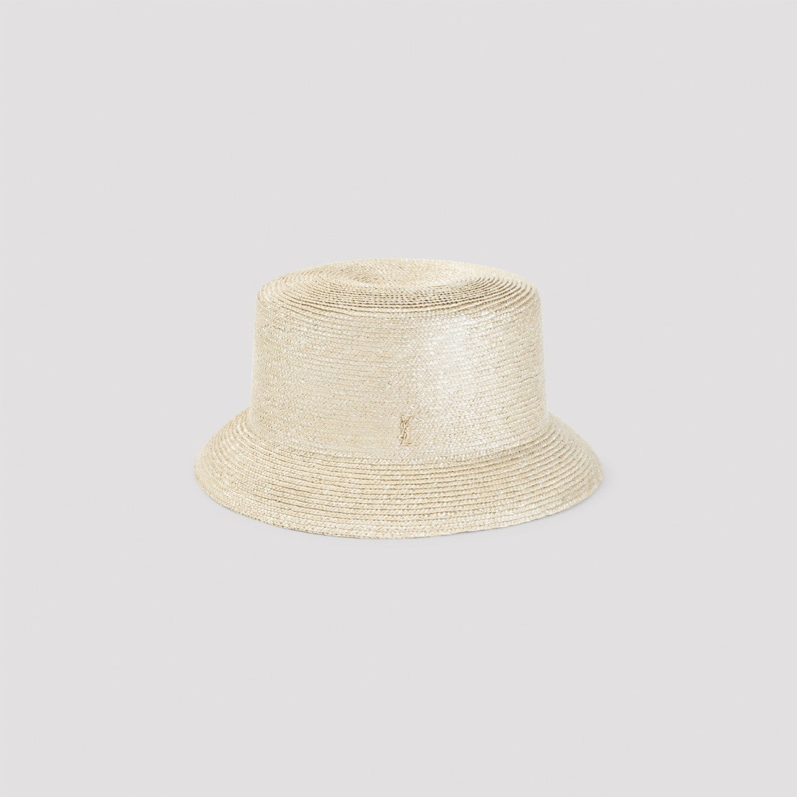 Saint Laurent Straw Bucket Hat With Rounded Crown