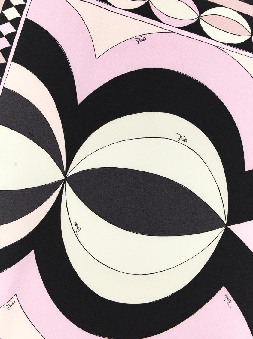 Emilio Pucci Geometric Print Silk Twill Triangle Scarf