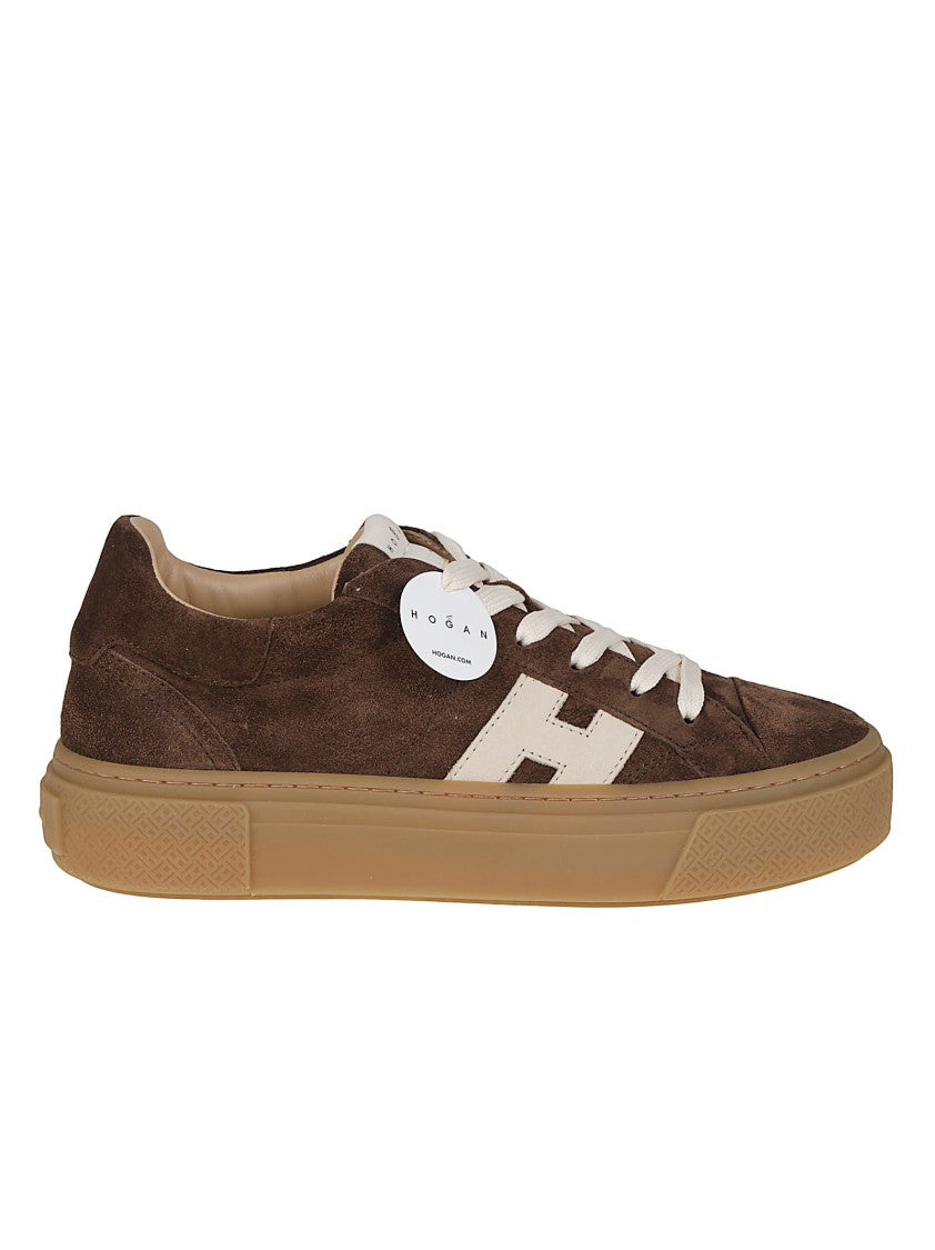 Hogan Brown H705 Suede Sneakers