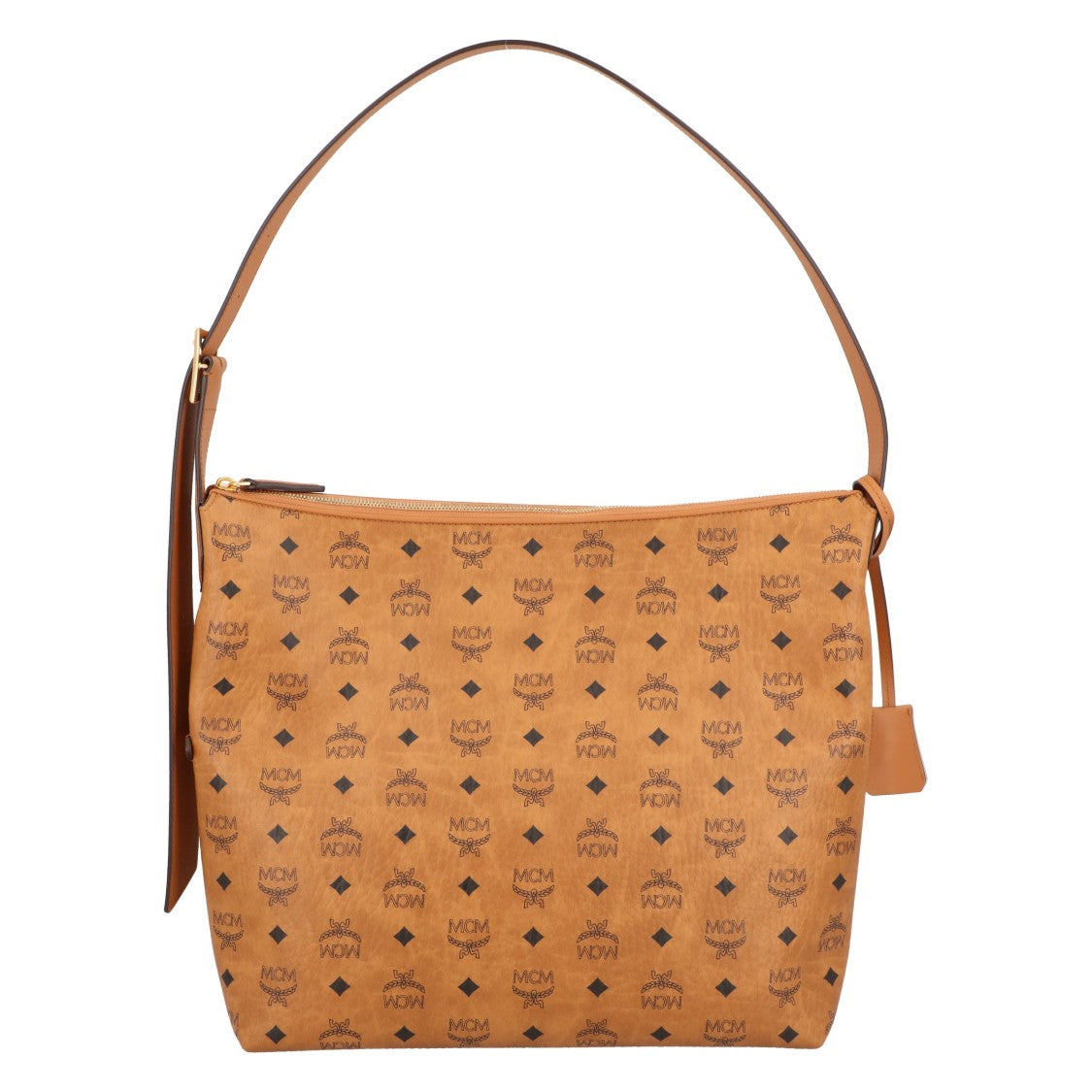 Mcm Large Aren Hobo Bag In Cognac Visetos Monogram