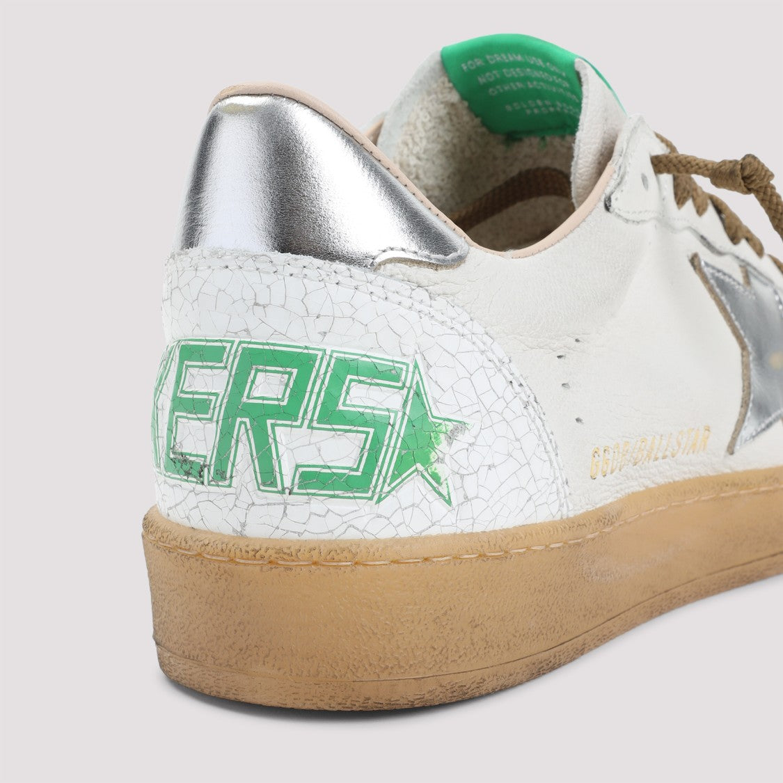 Golden Goose Distressed Leather Low-Top Sneakers With Metallic Accents