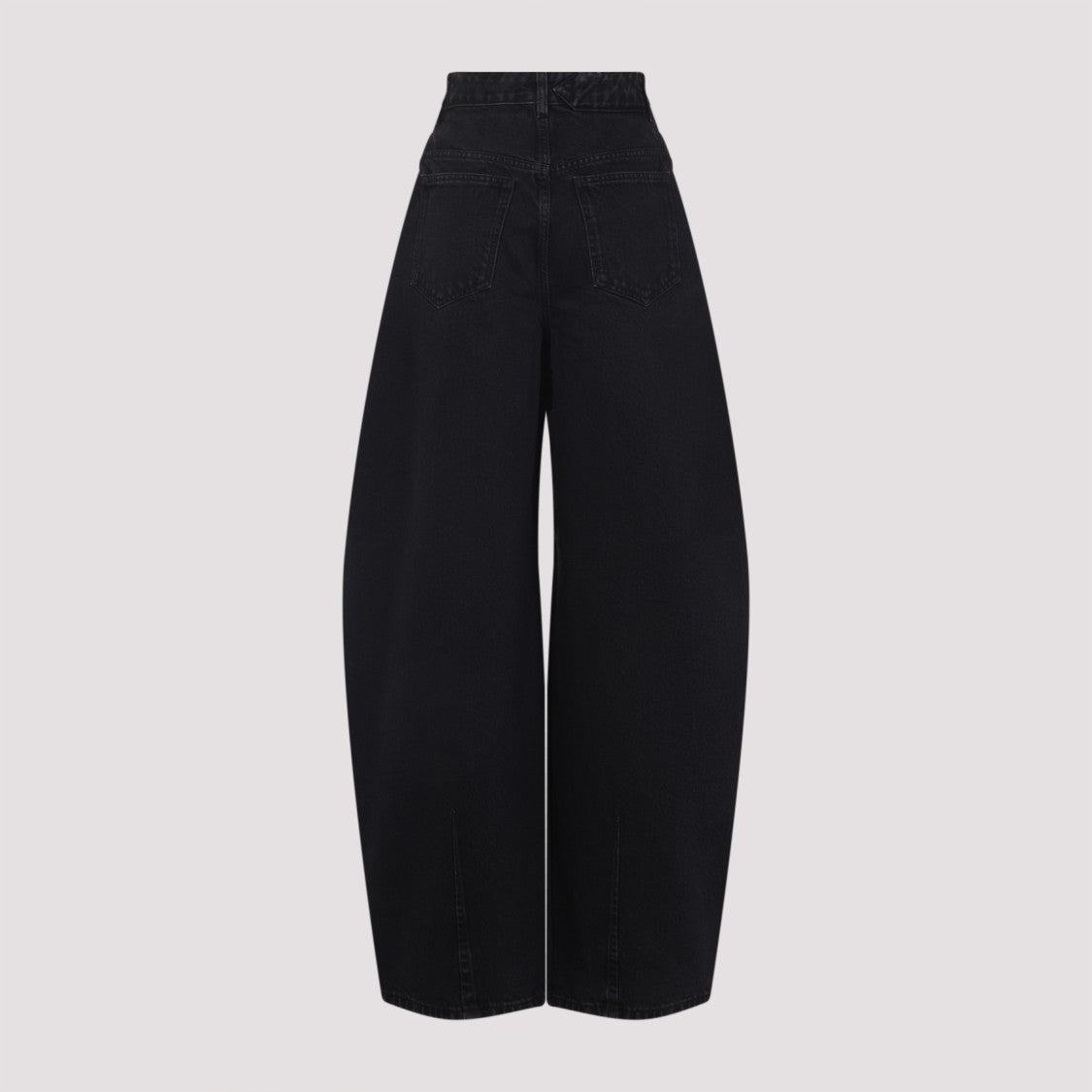 Jacquemus High-Waisted Wide-Leg Jeans In Solid Black Denim