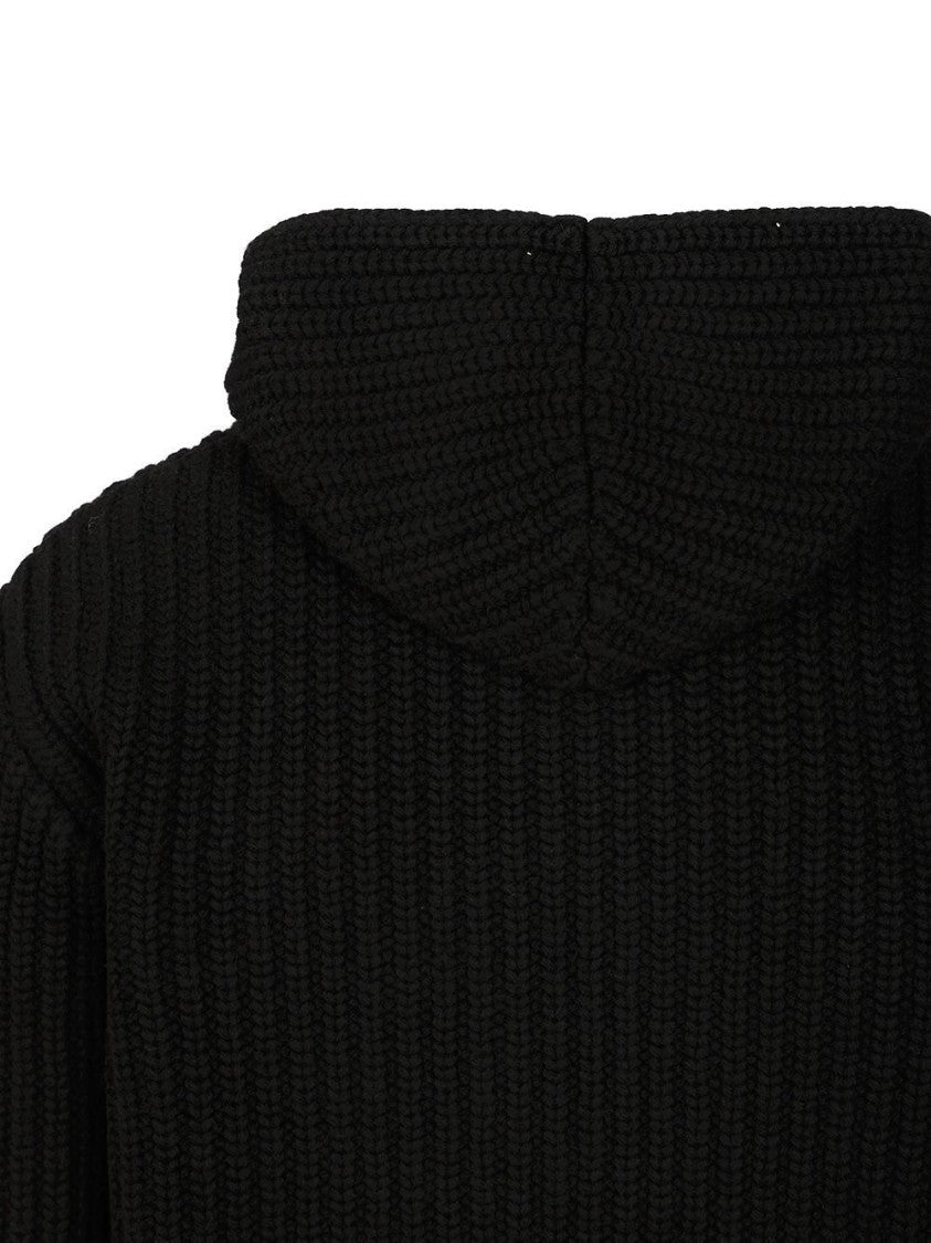Stone Island Classic Black Sweater In Cashmere-Wool Blend