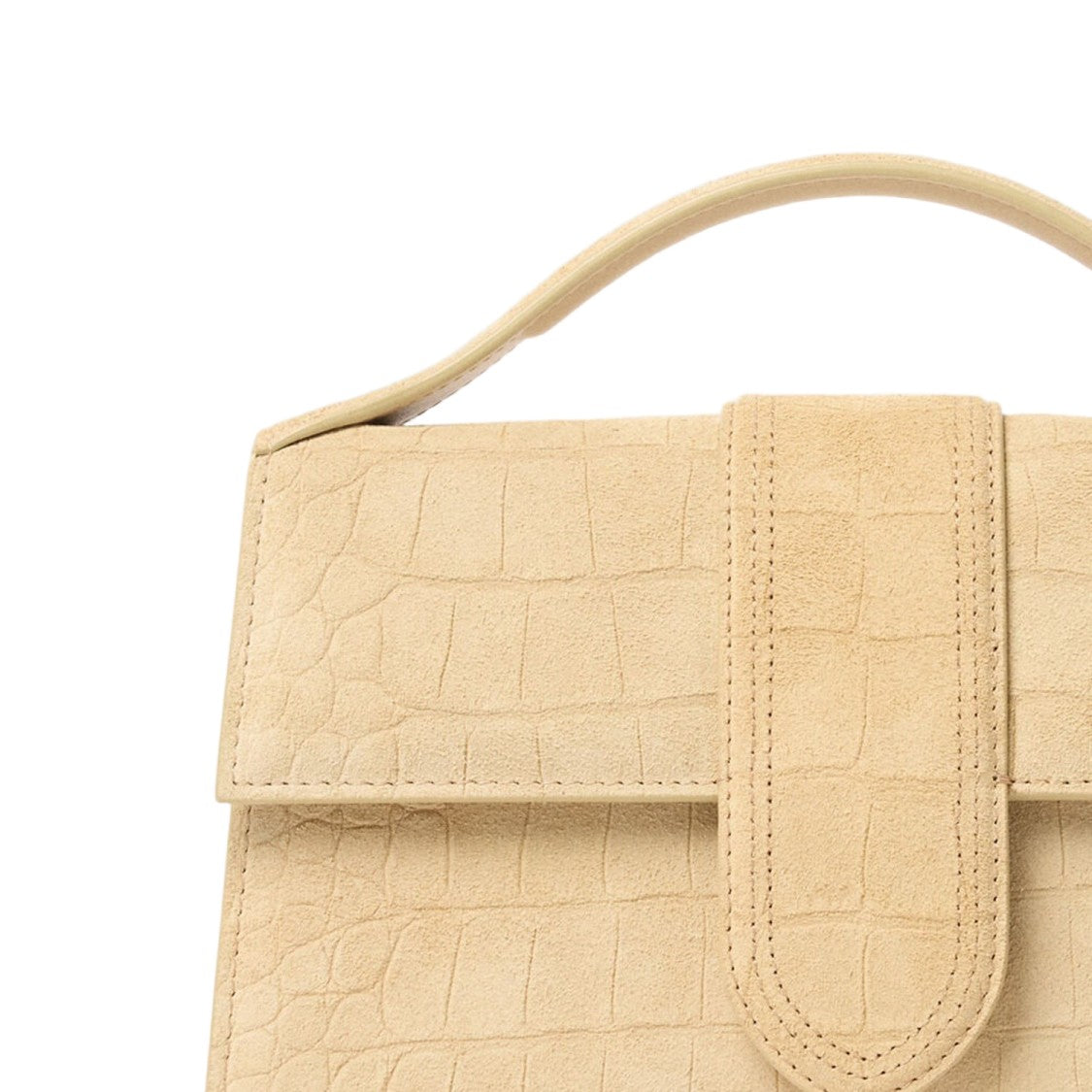 Jacquemus Beige Suede Animal Print Top Handle Bag