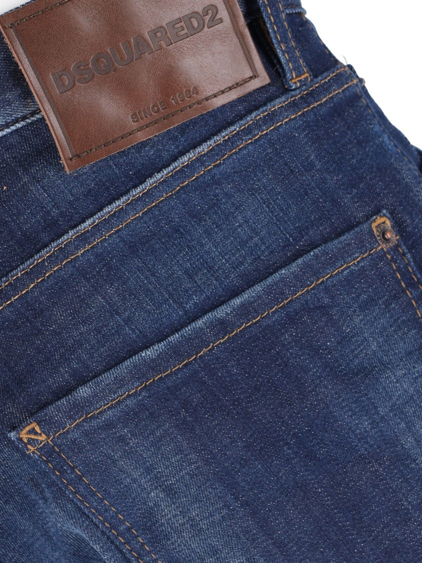 Dsquared2 Blue Teddy Cotton Denim Slim Jeans