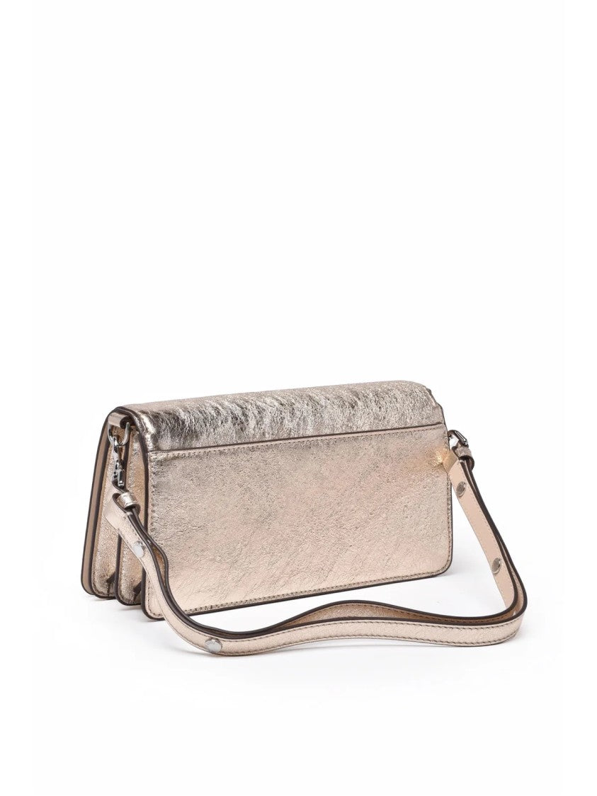 Tory Burch Metallic Shoulder Bag With Textured Finish And Adjustable Strap