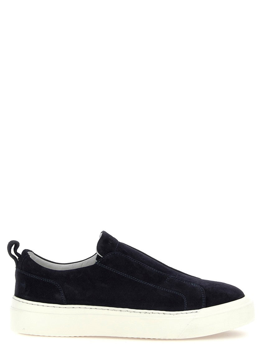 Kiton Slip-On Black Suede Sneakers